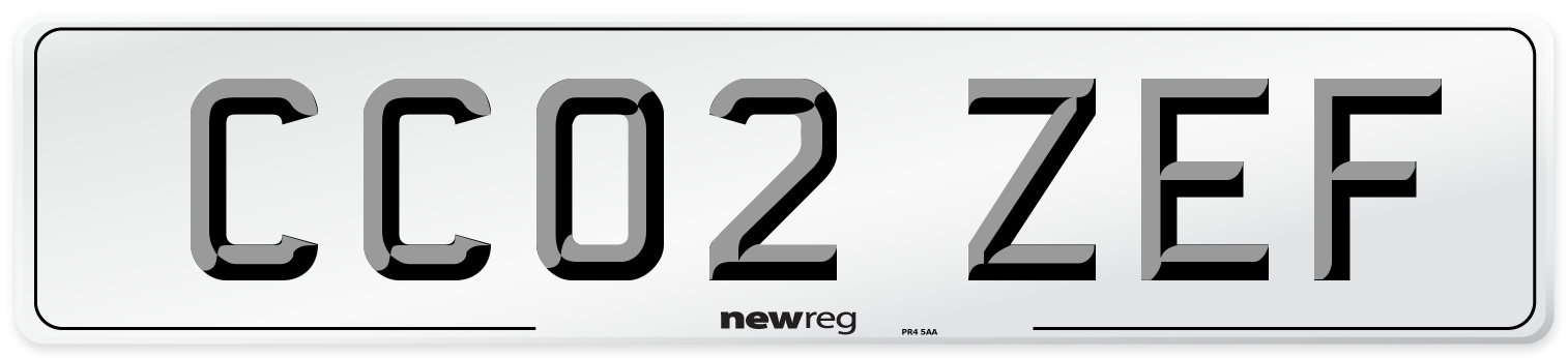 CC02 ZEF Number Plate from New Reg